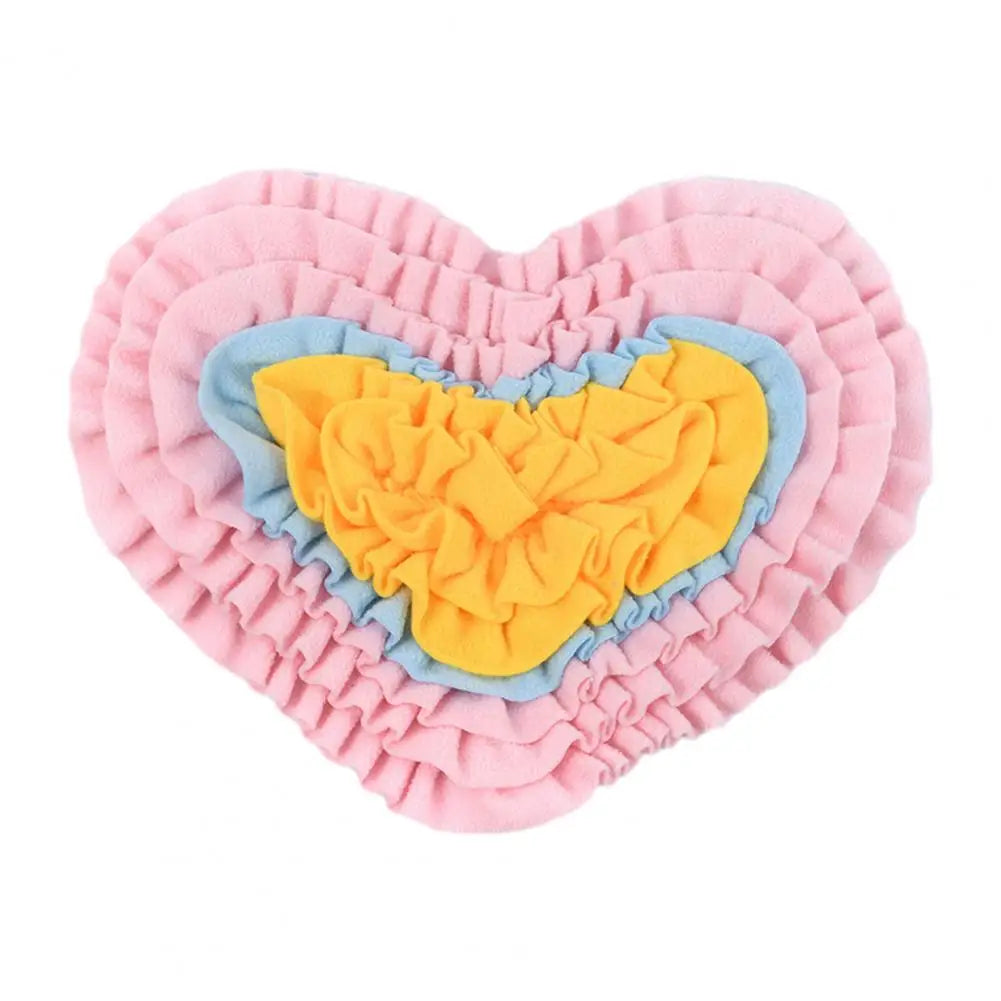 Interactive Snuffle Mat Dog Pet Dog Lick Mat Slow Feeding Sniffing Mat Heart Rose Flower Shape Interactive Dog Puzzle Toy
