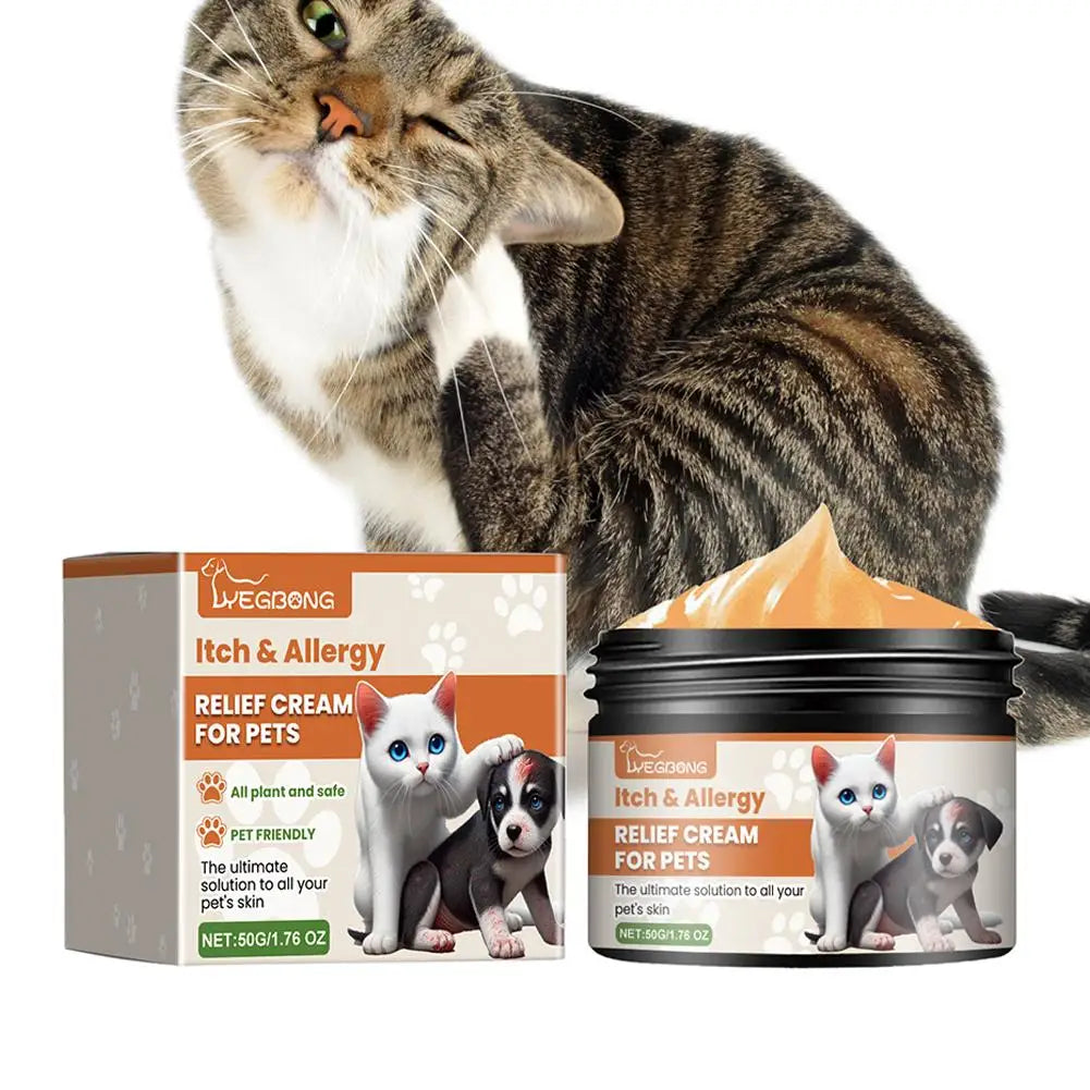 Pet Allergy and Itch Relief Cream for Dogs Cats Skin Health Care Cream 50g Skin Yeast Infections Ringworm Rashes