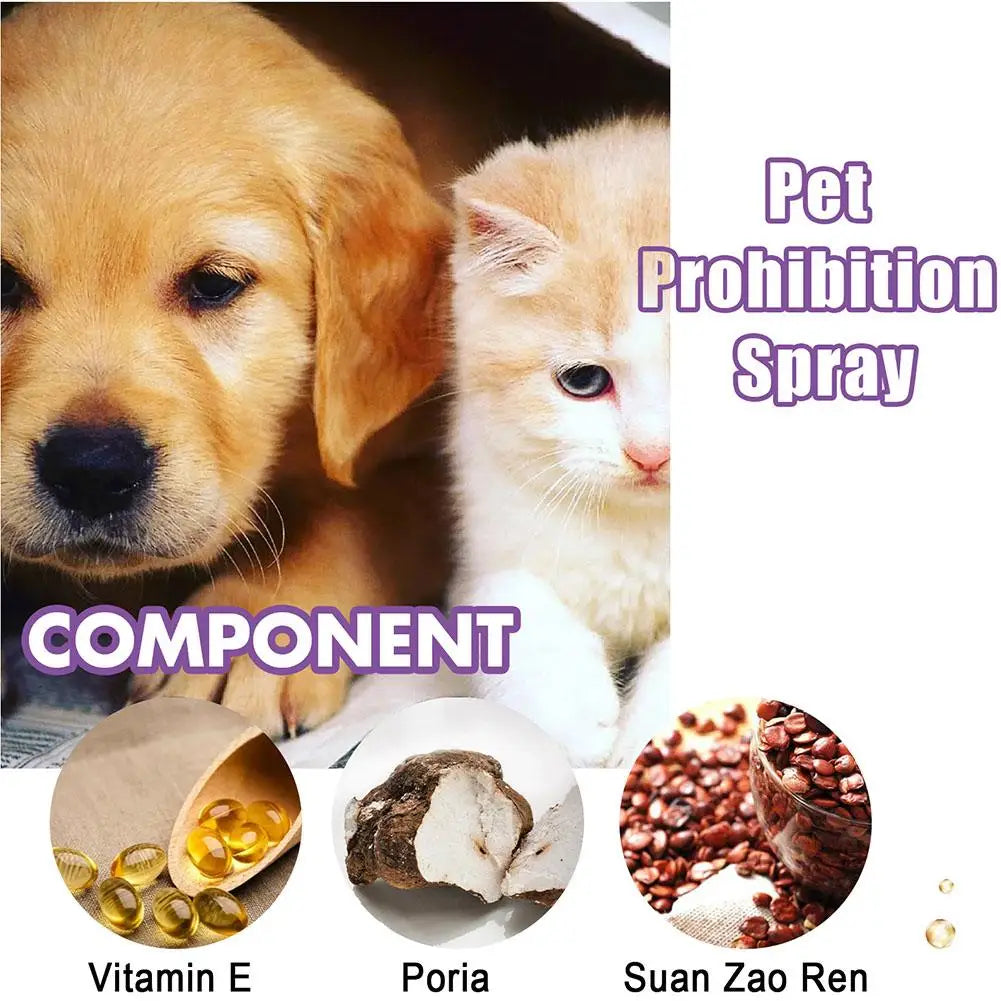 50ml Pet Calming Spray Prevent Howling Reduce Anxiety Soothe Mood Pet Dog Cat Estrus Calming Prohibition Spray Pet Supplies