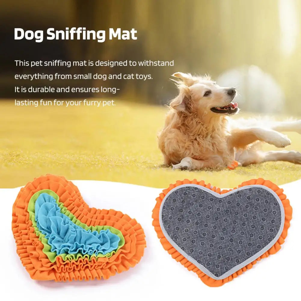 Interactive Snuffle Mat Dog Pet Dog Lick Mat Slow Feeding Sniffing Mat Heart Rose Flower Shape Interactive Dog Puzzle Toy