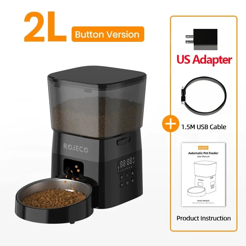 "MealMate™ Button Edition – Automatic Pet Feeder for Cat & Dog Dry Food Management"