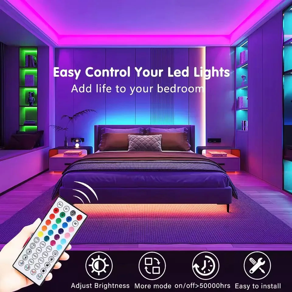 LED Strip Lights 24V 5050 RGB Led Light Flexible Lamp Tape Ribbon Luces Led Diode for Room Decor Lighting with EU US Plug 5m-40m