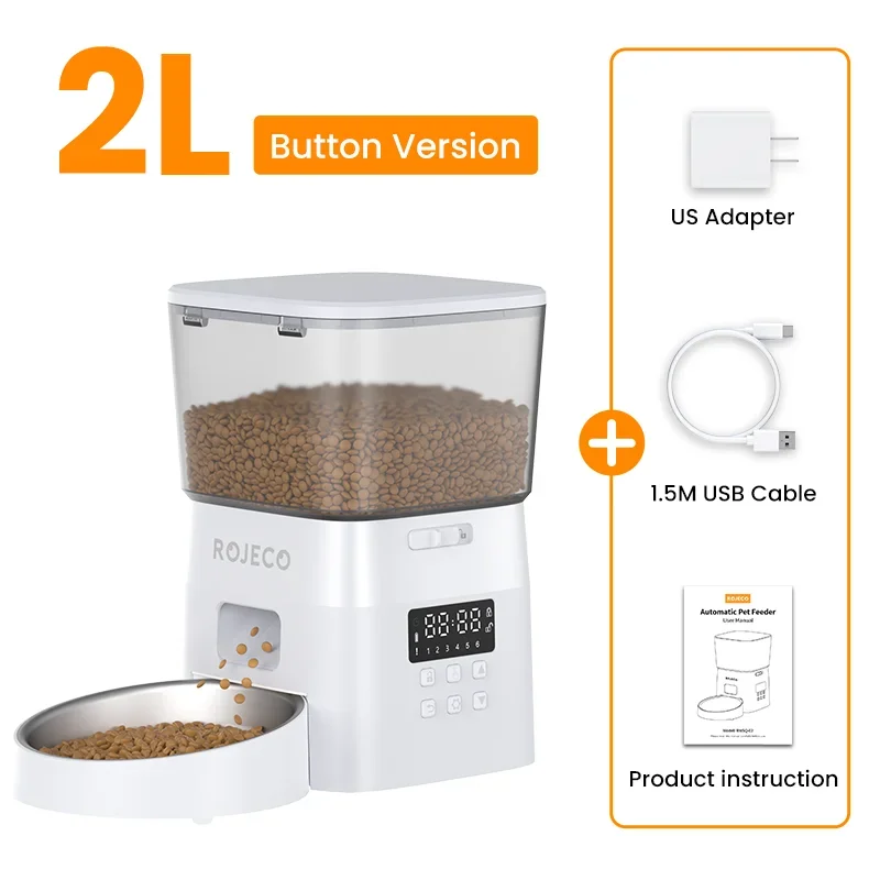 "MealMate™ Button Edition – Automatic Pet Feeder for Cat & Dog Dry Food Management"