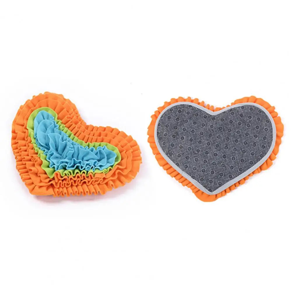 Interactive Snuffle Mat Dog Pet Dog Lick Mat Slow Feeding Sniffing Mat Heart Rose Flower Shape Interactive Dog Puzzle Toy