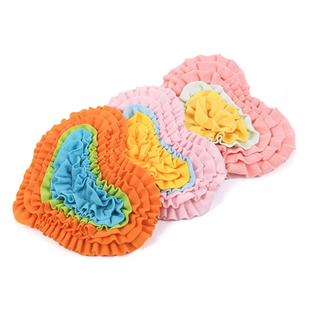 Interactive Snuffle Mat Dog Pet Dog Lick Mat Slow Feeding Sniffing Mat Heart Rose Flower Shape Interactive Dog Puzzle Toy