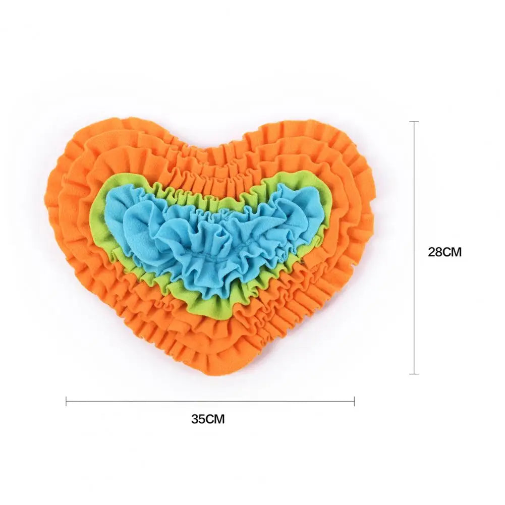 Interactive Snuffle Mat Dog Pet Dog Lick Mat Slow Feeding Sniffing Mat Heart Rose Flower Shape Interactive Dog Puzzle Toy