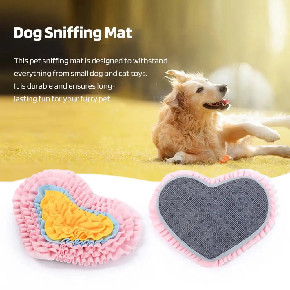 Interactive Snuffle Mat Dog Pet Dog Lick Mat Slow Feeding Sniffing Mat Heart Rose Flower Shape Interactive Dog Puzzle Toy