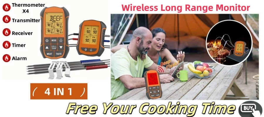 Instant Read Meat Thermometer for Cooking, Fast & Precise Digital Food Thermometer with Backlight, Magnet, Calibration, kitchen