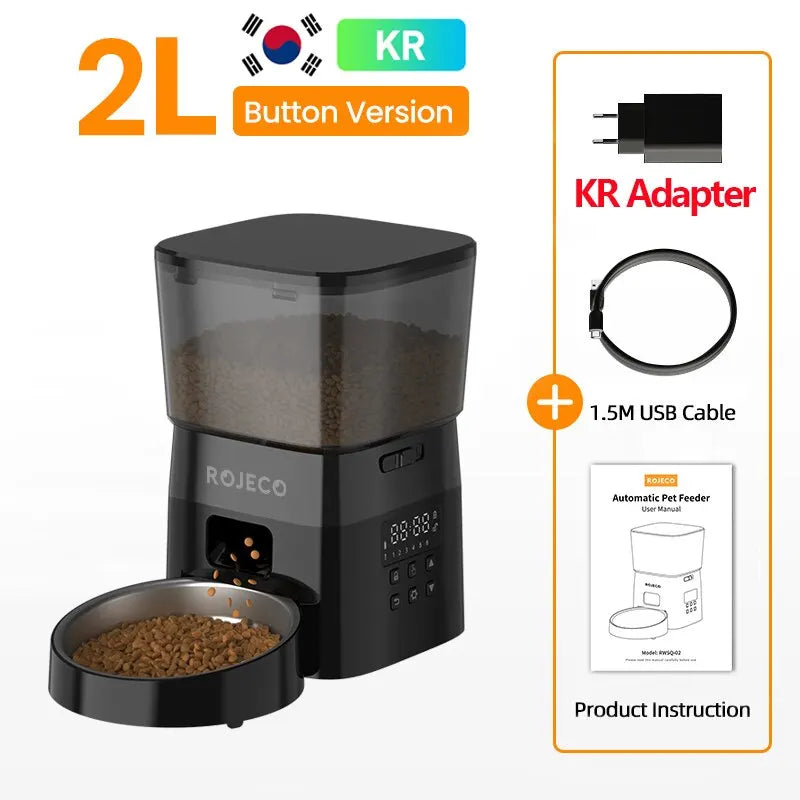"MealMate™ Button Edition – Automatic Pet Feeder for Cat & Dog Dry Food Management"