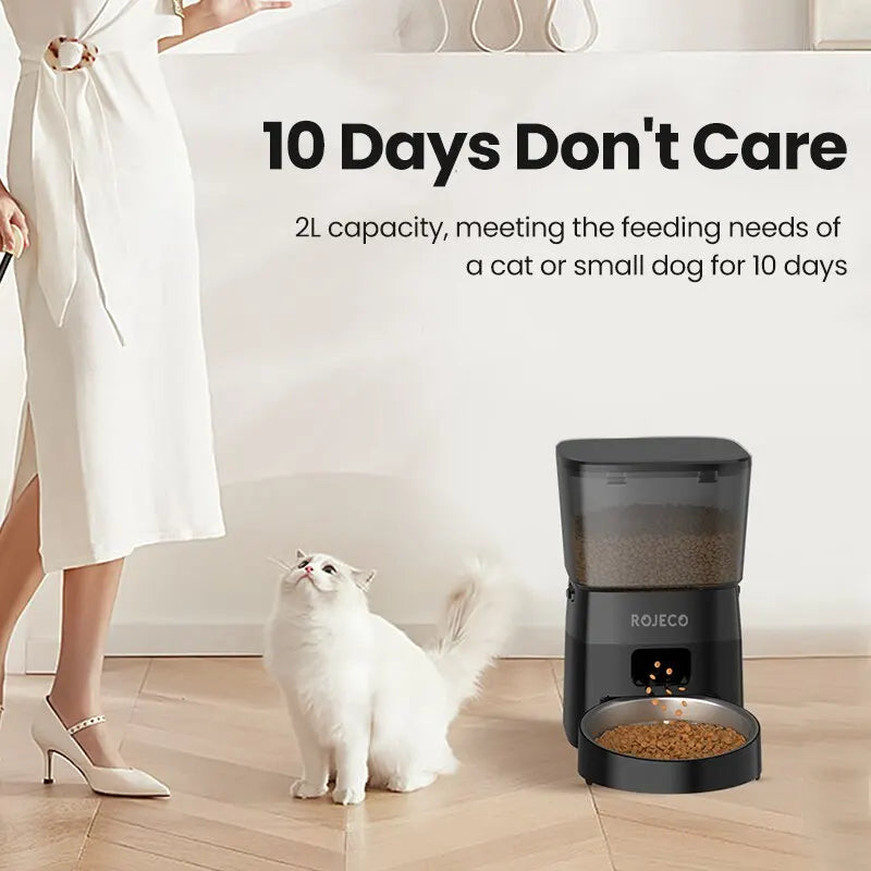 "MealMate™ Button Edition – Automatic Pet Feeder for Cat & Dog Dry Food Management"