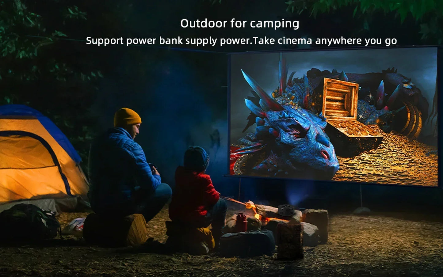 Mini Home Theater Projector, 180°Flexible Projection Angle 1080P Native USB Supports Smartphone Screen Sharing Suitable for Home