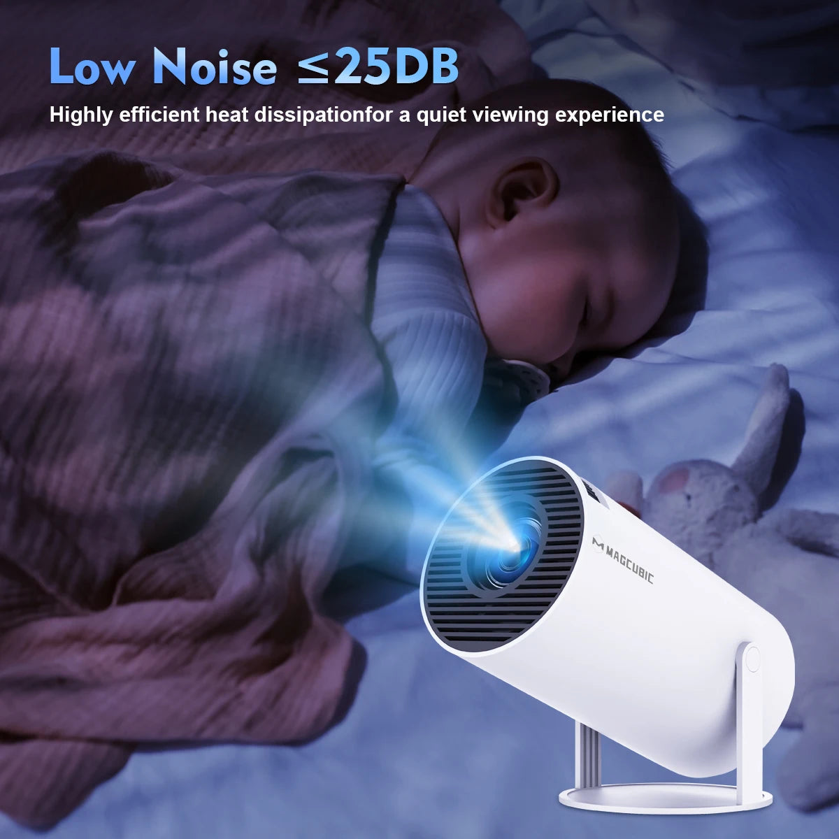"NovaBeam™ HY300 Pro – Smart Home Theater Projector, 4K-Ready, Android 11, Dual Wi-Fi 6"