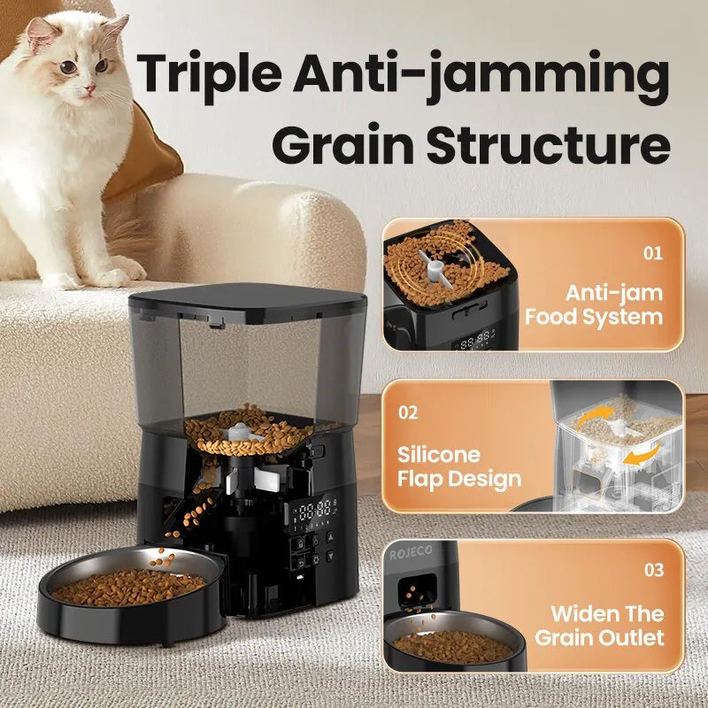 "MealMate™ Button Edition – Automatic Pet Feeder for Cat & Dog Dry Food Management"