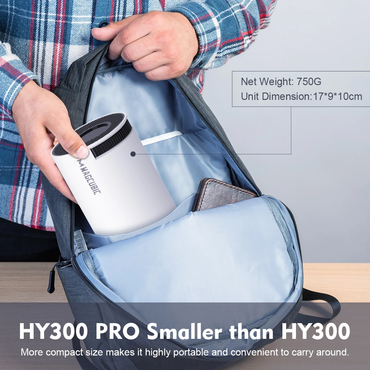 "NovaBeam™ HY300 Pro – Smart Home Theater Projector, 4K-Ready, Android 11, Dual Wi-Fi 6"