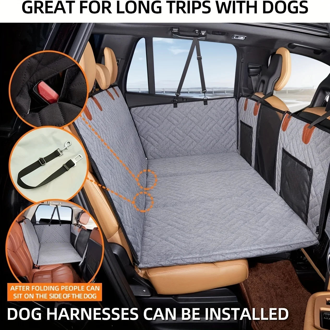 TailTrek™ ShieldSeat – Scratch-Proof Car Protector & Hammock for Pet Travel