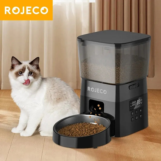 "MealMate™ Button Edition – Automatic Pet Feeder for Cat & Dog Dry Food Management"