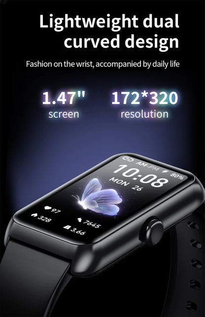 2025 Fitness Tracker Watches for Women Men with Heart Rate Monitor Sleep Tracker IP68 Waterproof Pedometer 1.47" Smart Watch Man