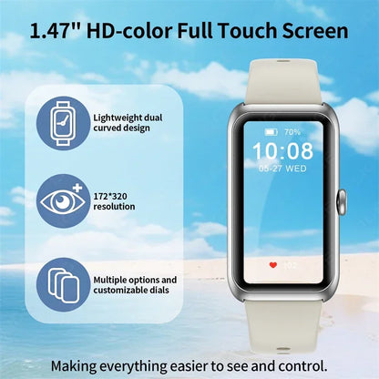 2025 Fitness Tracker Watches for Women Men with Heart Rate Monitor Sleep Tracker IP68 Waterproof Pedometer 1.47" Smart Watch Man