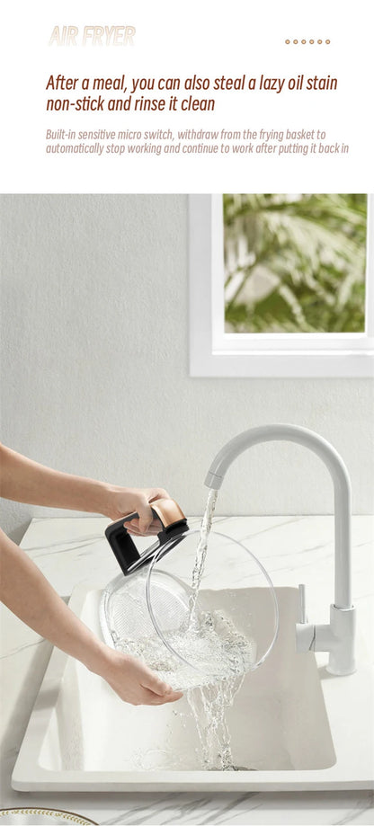 Air Fryer Visual Oil-free Electric Fryer Multi-functional Automatic Household 360°Baking LED Touchscreen Oil Air Fri