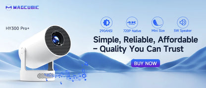 "NovaBeam™ HY300 Pro – Smart Home Theater Projector, 4K-Ready, Android 11, Dual Wi-Fi 6"