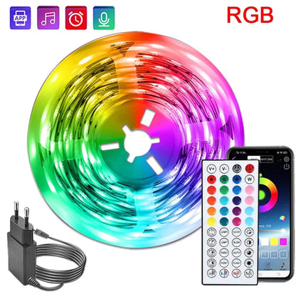 LED Strip Lights 24V 5050 RGB Led Light Flexible Lamp Tape Ribbon Luces Led Diode for Room Decor Lighting with EU US Plug 5m-40m