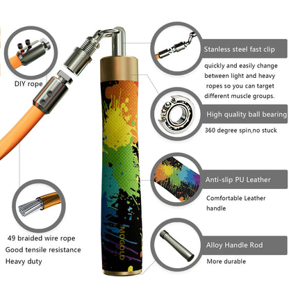 Gym weight Jump rope crossfit rope bodybuilding man Creative graffiti professional sport jumping ropes adjustable fitness