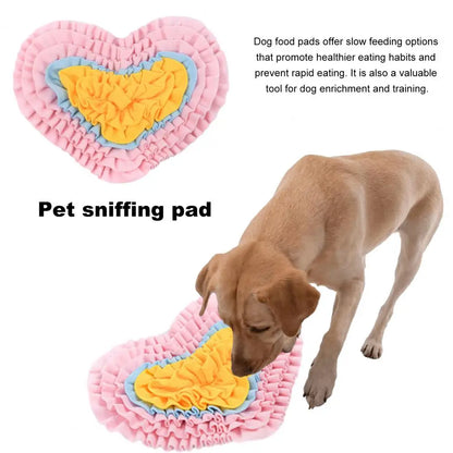 Interactive Snuffle Mat Dog Pet Dog Lick Mat Slow Feeding Sniffing Mat Heart Rose Flower Shape Interactive Dog Puzzle Toy