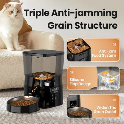 "MealMate™ Button Edition – Automatic Pet Feeder for Cat & Dog Dry Food Management"