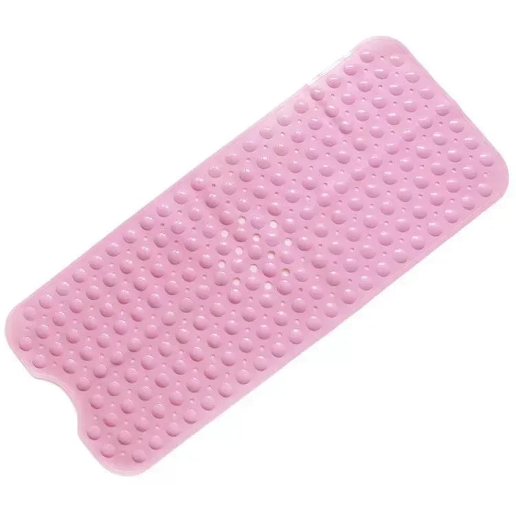 Bathroom Non Slip Bath Mat Bathtub Mat with Drain Holes and Suction Cups PVC Machine Washable Safe Bath Mat Bathroom Supplies