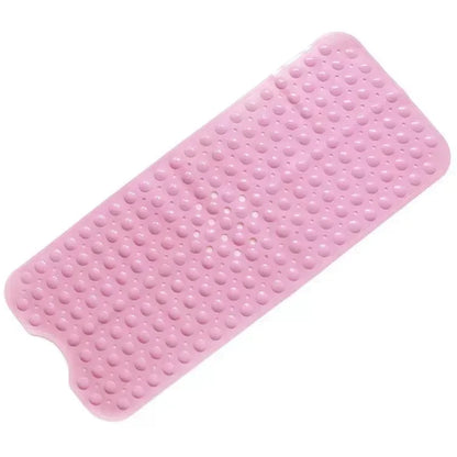 Bathroom Non Slip Bath Mat Bathtub Mat with Drain Holes and Suction Cups PVC Machine Washable Safe Bath Mat Bathroom Supplies