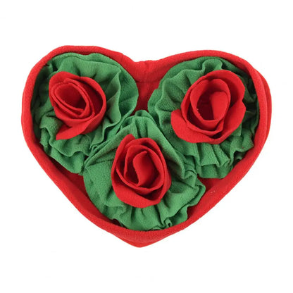 Interactive Snuffle Mat Dog Pet Dog Lick Mat Slow Feeding Sniffing Mat Heart Rose Flower Shape Interactive Dog Puzzle Toy