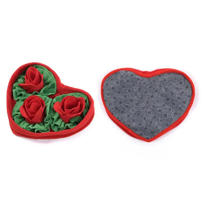 Interactive Snuffle Mat Dog Pet Dog Lick Mat Slow Feeding Sniffing Mat Heart Rose Flower Shape Interactive Dog Puzzle Toy