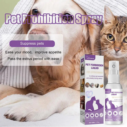50ml Pet Calming Spray Prevent Howling Reduce Anxiety Soothe Mood Pet Dog Cat Estrus Calming Prohibition Spray Pet Supplies