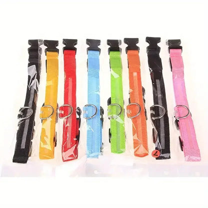 Light Up LED Pet Dog Collar Safety Night Walking Flashing Glow In The Dark LED Pet Dog Battery Collar Small Medium Large Dog