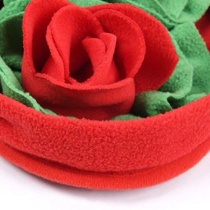Interactive Snuffle Mat Dog Pet Dog Lick Mat Slow Feeding Sniffing Mat Heart Rose Flower Shape Interactive Dog Puzzle Toy