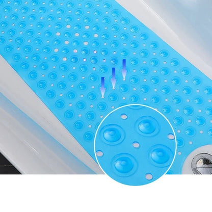 Bathroom Non Slip Bath Mat Bathtub Mat with Drain Holes and Suction Cups PVC Machine Washable Safe Bath Mat Bathroom Supplies