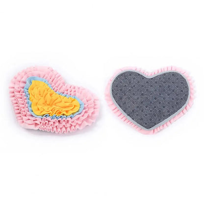 Interactive Snuffle Mat Dog Pet Dog Lick Mat Slow Feeding Sniffing Mat Heart Rose Flower Shape Interactive Dog Puzzle Toy